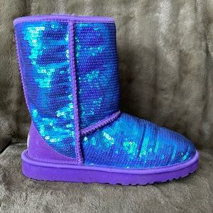 UGG Australia Classic Short Sequined Boot Purple